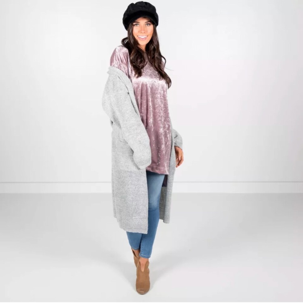 Belted long cardigan